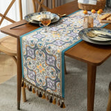 Caminho de Mesa Jacquard Nórdica Luxo Trilho de Mesa com Borla Tazmo