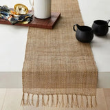 Caminho de Mesa Juta Natural com Borla Decoração Natal e Casamento Tazmo