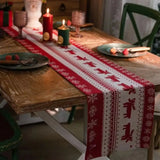 Caminho de Mesa Natalino Jacquard Red Trilho de Mesa Decoração Natal Tazmo