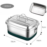 Marmita com Divisória Lunch Box Marmita Inox Cantina Masuyo 1200ml