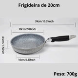 Panela de Indução Cerâmica Natural Pedra Maifan Frigideira Wok Antiaderente
