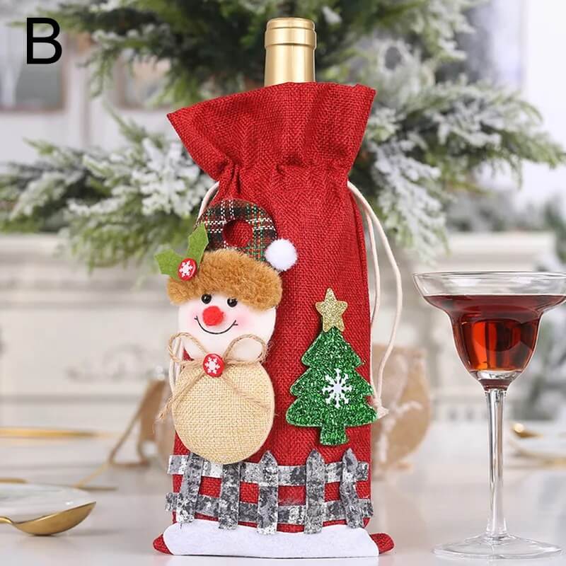 CAPAS DE VINHO E CHAMPAGNE DECORAÇÃO DE NATAL