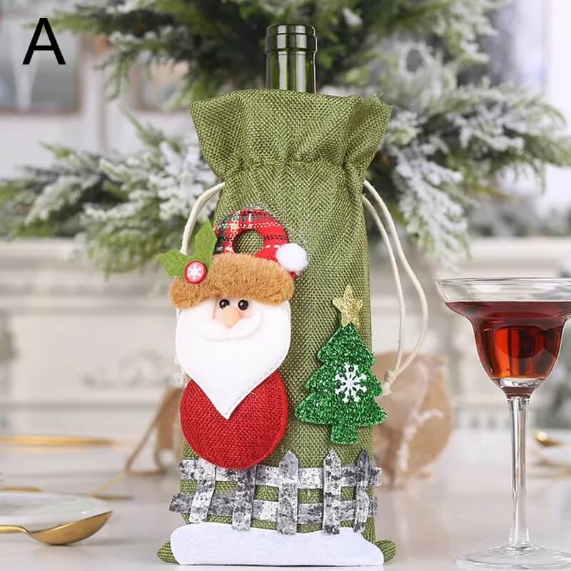 CAPAS DE VINHO E CHAMPAGNE DECORAÇÃO DE NATAL
