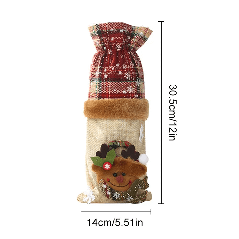 CAPAS DE VINHO E CHAMPAGNE DECORAÇÃO DE NATAL