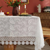 Toalha de Mesa Bordada Luxo Toalha de Mesa Branca Bethânia