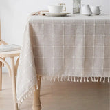 Toalha de Mesa Linho Algodão com Borla Pacific