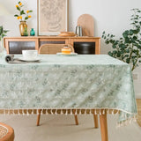 Toalha de Mesa Linho Algodão Retangular e Redonda Floral Green Bella