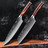 Conjunto de Faca Aço Damasco Kit Faca de Churrasco Nebula Merlot