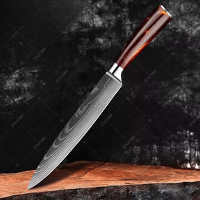 FACA AÇO DAMASCO NEBULA MERLOT - FERRAMENTA COZINHA E CUTELARIA.