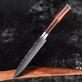 FACA AÇO DAMASCO NEBULA MERLOT - FERRAMENTA COZINHA E CUTELARIA.