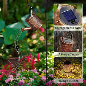 LANTERNA LED SOLAR IMPERMEÁVEL REGADOR, ILUMINAÇÃO DECORAÇÃO JARDIM