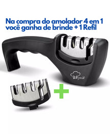 AMOLADOR DE FACAS 3 EM 1 DENVER - AFIADOR FACA E TESOURA. 