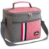 Lancheira Térmica Feminina Bolsa Térmica Para Marmita Stripe Rosa Tazmo