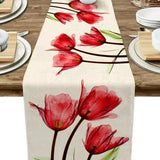 Passadeiras de Mesa Vermelho (33x183cm)