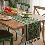 Caminho de Mesa com Borla Jacquard Floral Turca Decoração Mesa Posta Tazmo