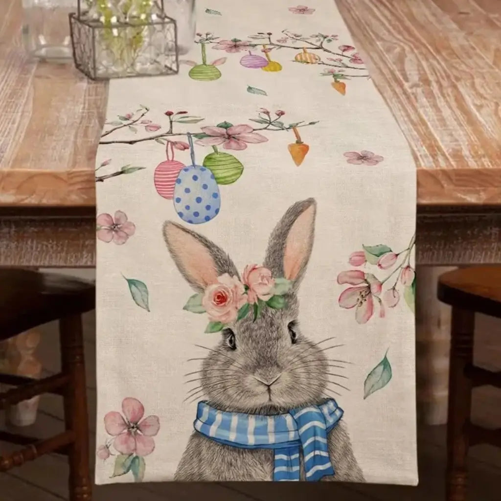 Caminho de mesa coelho de páscoa linho páscoa feliz tazmo casa 