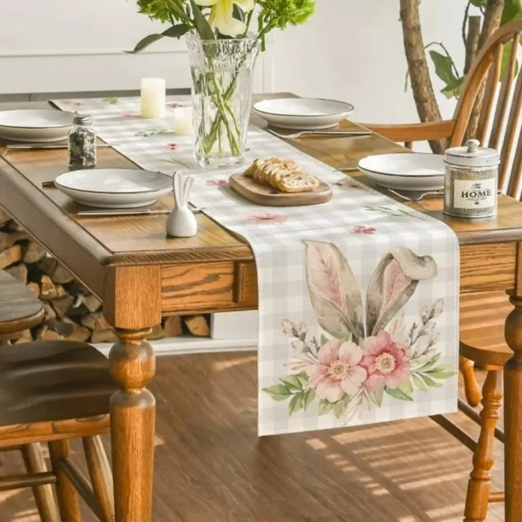 Caminho de mesa coelho de páscoa linho páscoa feliz decoração sala de jantar pascoal 