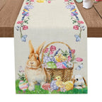 Passadeiras para mesa tazmo casa decoração de páscoa ovos de páscoa coelho e flores 