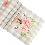 Caminho de mesa coelho de páscoa linho páscoa feliz floral com orelha de coelho 