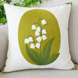 Capa de Almofada Bordada Flores Branca (45x45cm)