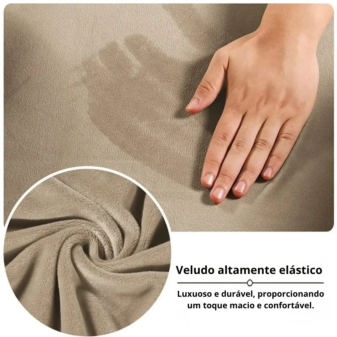 Capa de sofá de veludo com elastano em qualidade premium