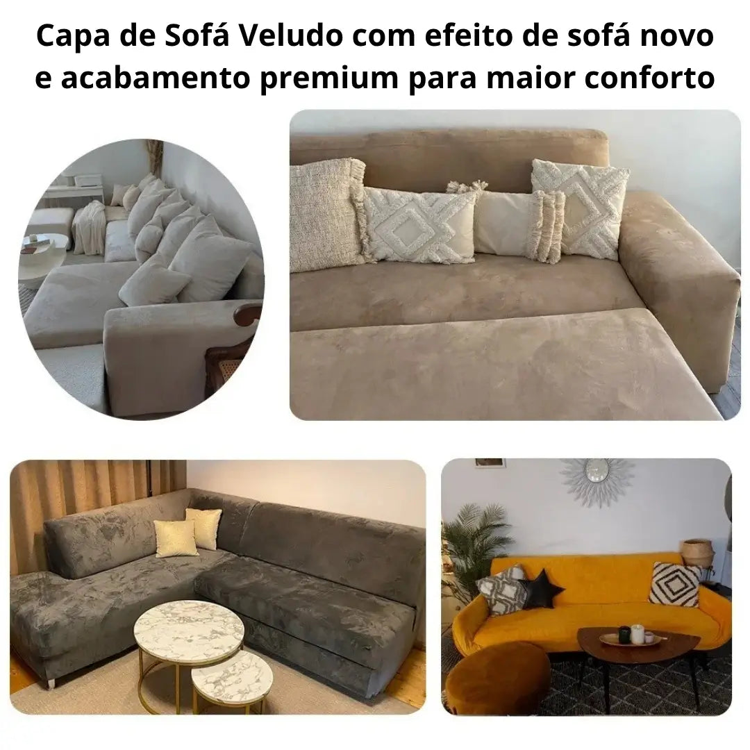 Capa de sofá de veludo com elastano para feito de sofá novo e acabemento premium