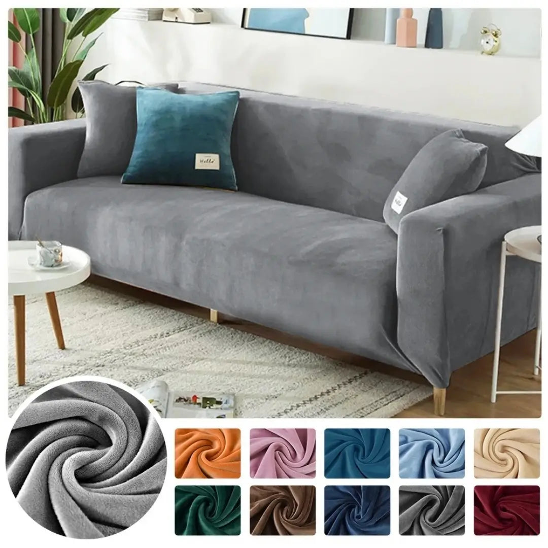 Capa de sofá de veludo com elastano yumme decoração sala de está e variedades de cores 
