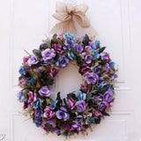 Guirlanda de Porta Artesanal Coroa de Flores Violeta Tazmo