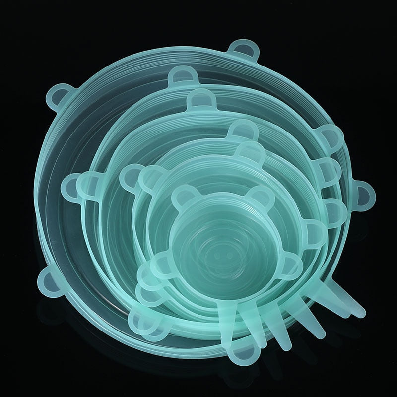 TAMPAS DE SILICONE PARA COZINHA KIT 6PÇ