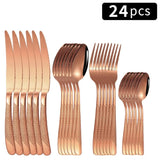 Jogo de Talheres Rosé Dourado 24PÇ