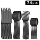 Jogo de Talheres Preto 24PÇ
