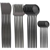 Jogo de Talheres Preto 24PÇS