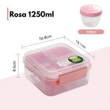 Lancheira Portátil Camada Dupla Marmita com Divisória Picnic Box Tazmo