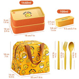 Lancheira Térmica Infantil Kit Chick (2pç 720ml + 1pç 100ml + Talheres + Bolsa Térmica)