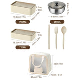 Lancheira Térmica Infantil Kit C (1pç 900ml + 1pç 720ml + 1pç 250ml + Talheres + Bolsa Térmica)