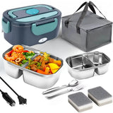 Marmita Elétrica Portátil Cinza com Verde