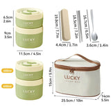 Lancheira Térmica Verde 4PÇ (2pç 600ml + 2pç 400ml + 1 Talher + Bolsa Térmica)