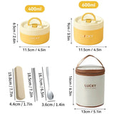 Lancheira Térmica Amarela 2PÇ (1pç 600ml + 1pç 400ml + 1 Talher + Bolsa Térmica)