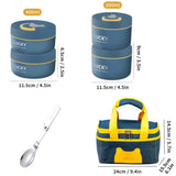 Lancheira Térmica Azul 4PÇ (2pç 600ml + 2pç 400ml + 1 Talher + Bolsa Térmica)