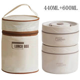 Kit Marmita Térmica Branca 2PÇ (1pç 600ml + 1pç 440ml + Bols Térmica)