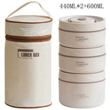 Kit Marmita Térmica Branca 3PÇ (1pç 600ml + 2pç 440ml + Bolsa Térmica)