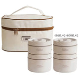 Kit Marmita Térmica Branca 4PÇ (2pç 600ml + 2pç 440ml + Bolsa Térmica)