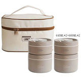 Kit Marmita Térmica Marrom 4PÇ (2pç 600ml + 2pç 440ml + Bolsa Térmica)