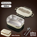 Marmita Térmica 3 Divisórias com Bolsa Térmica (1000ml)