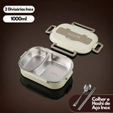 Marmita Térmica de Inox com Divisória Naomi Mayumi Bege