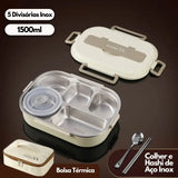 Marmita Térmica com 5 Divisórias e Bolsa Térmica (1500ml)