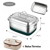 Marmitas de Inox Lunch Box Bolsa Lancheira Térmica Masuyo 1200ml