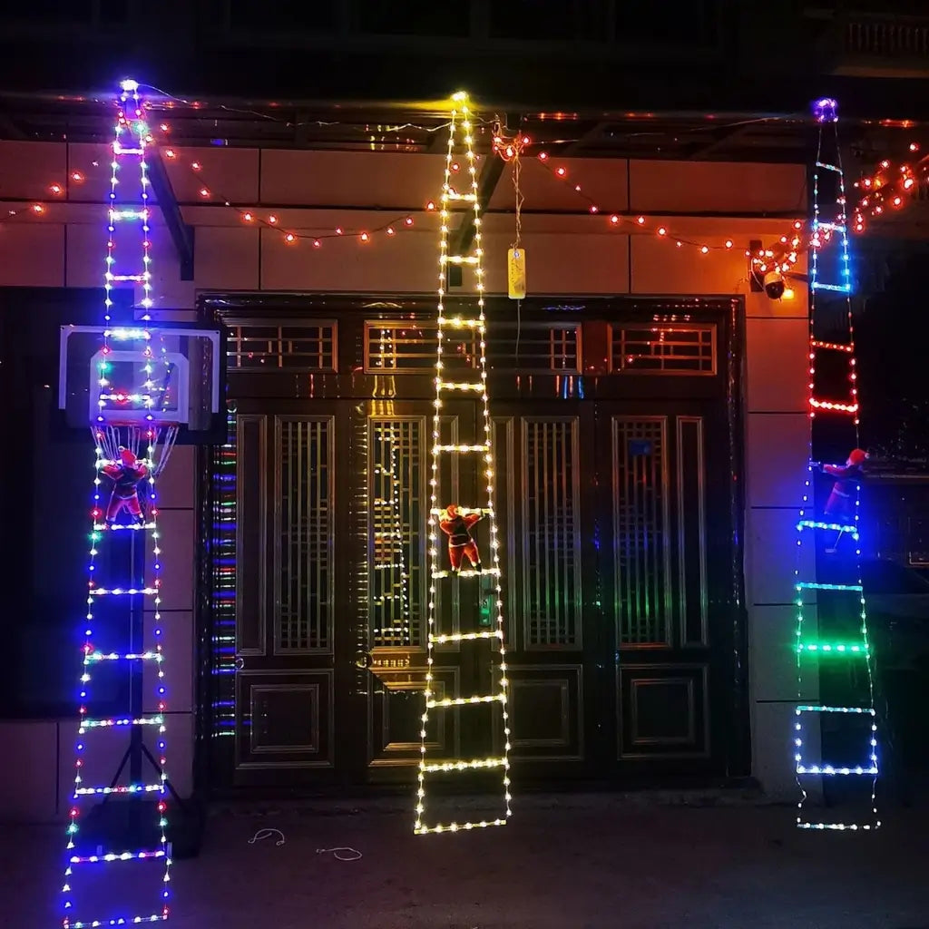 decoração de natal luz led papai noel com iluminação em três cores tazmo casa 