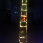 Papai Noel na Escada Decoração de Natal Luz Led Merry Christmas PapaI Noel Luz Led