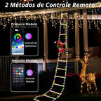 Papai Noel na Escada Decoração de Natal Luz Led Merry Christmas Papai Noel Feliz Natal 